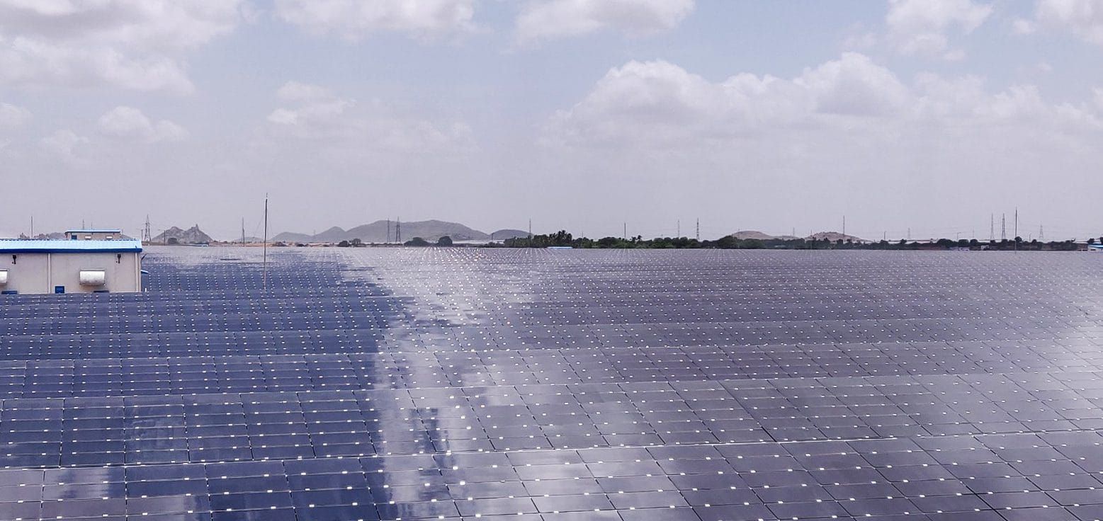 Solar panels at the Karnataka Solar project in India